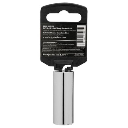 S15118 1/4" Drive SAE Socket, 9/16" Deep 6 Point - size: 9/16 INCH, style: DEEP