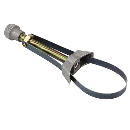 Oil Filter Strap Wrench Removal Tool – Auto Car Adjustable Oil Filter Remover Strap 60–120mm Diameter with Heavy Duty Cap Spanner Wrench, Tool for Truck, Car, fit for Honda Yamaha Suzuki, 1pc
