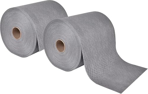 A A IN 2pack Oil Absorbent Pads, Oil Maintenance Mat Roll for All Purpose Super Absorbent Mat Roll, Gray, 150' L x 15" W.(LT010A2) - style: 2pack 150' L x 15"