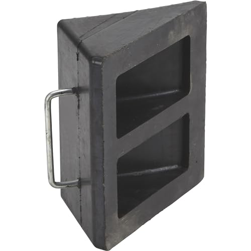 Ironton Nylon Reinforced Rubber Wheel Chock with Handle | Controlled load positioning, Shop and warehouse handling, Durable material movement, Easy setup, Operator-friendly design
