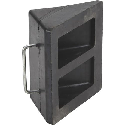 Ironton Nylon Reinforced Rubber Wheel Chock with Handle | Controlled load positioning, Shop and warehouse handling, Durable material movement, Easy setup, Operator-friendly design