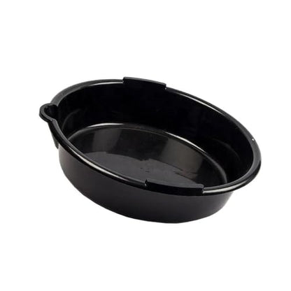 Oil Drain Pan with Spout Guide Lip, 6.9 Qt (6.5L) HDPE Motor Oil Drain Pan, 37cm Diameter Round Waste Fluid Collection Basin with Reinforced Base for Home Garage DIY Car Motorbike Service