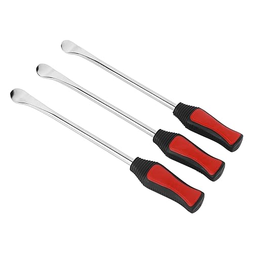 Motorcycle Steel Tire Spoon Lever Tool Set, Tire Changing Removal Kit with Valve Cores & Protective Cover