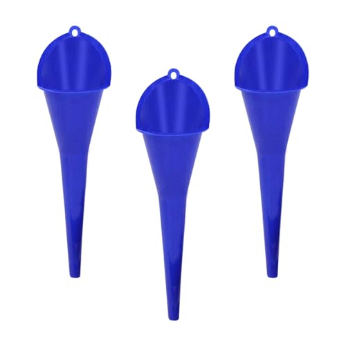 Automotive Funnel Set - 3 Blue Flexible Plastic Car Funnels for Oil, Transmission Fluid, Fuel & Engine Lubricants, Spill-Proof Design for Easy Pouring, Fits Small & Large Container