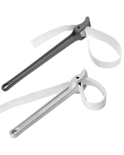 SPARKWHIZ 12" & 18" Handle Strap Wrench Set | Adjustable Strap Plumbing Wrench, Nylon Strap Pipe Wrench for Replacing Oil Filter, Water Filter - size: 12" & 18" Handle