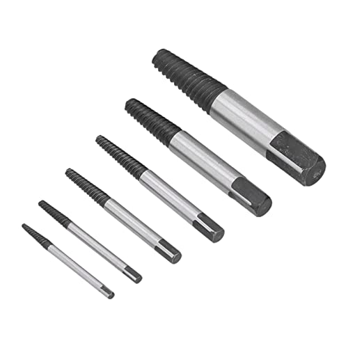 Screw Extractor Kit 6 Pieces | Left Hand Drill Bit Set for Removing Damaged Screws, Bolts & Pipes | Easy Screw Remover Tool for Automotive & Home DIY
