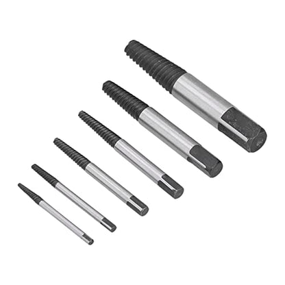Screw Extractor Kit 6 Pieces | Left Hand Drill Bit Set for Removing Damaged Screws, Bolts & Pipes | Easy Screw Remover Tool for Automotive & Home DIY