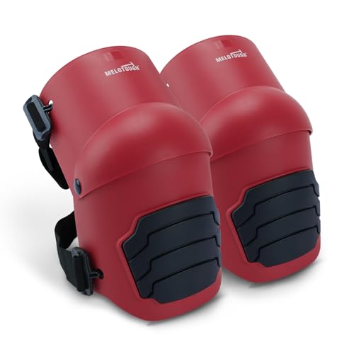 MELOTOUGH Knee Pads for Work,Construction,Flooring,Gardening-Comfortable and Flexible(Red) - color: Red