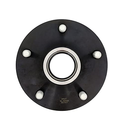 5-Bolt on 5" Circle Trailer Hub Assembly,Fit for 3,500 lbs axle,with 1-3/8" to 1-1/16" Tapered Spindle and Bearings - size: GL4856E