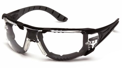 Pyramex Endeavor Plus Safety Glass Black/Gray Frame With Foam Padding Clear H2MAX Anti-fog Lens - color: Clear H2max Anti-fog Lens/ Black-gray Frame, size: One Size, style: Foam Padded
