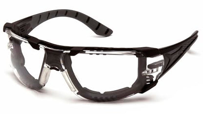 Pyramex Endeavor Plus Safety Glass Black/Gray Frame With Foam Padding Clear H2MAX Anti-fog Lens - color: Clear H2max Anti-fog Lens/ Black-gray Frame, size: One Size, style: Foam Padded