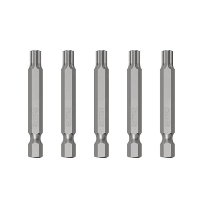 5PCS T40 Magnetic Tamper Proof Torx Screwdriver Bits, 1/4 Inch Hex Shank 2.6 Inch Length S2 Steel Security Drill Torx Head Drill Screw Driver Tools(65mm Long, Star 6 Point) - size: T40
