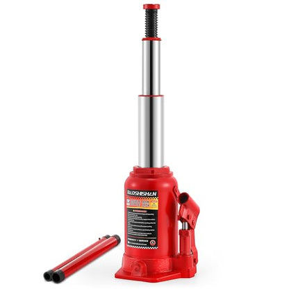 BAOSHISHAN 12 Ton Double Ram Bottle Jack, 8.7" to 20.5" Lift Range | Heavy-Duty Hydraulic Lifting, Welded Steel Frame, Built-in Safety Valve, for SUV Truck RV - size: 12 Ton without Case