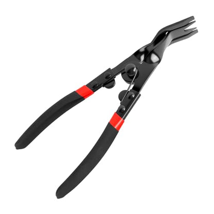 Car Panel Clip Pliers,2 in 1 Car Clip Pliers for Easy Disassembly of Push Pin/Plastic Clips,Upholstery Auto Fastener Clips Removal Plier with Spring Action/Flat Jaw