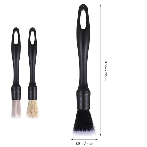 Alasum Car Detailing Brush Set Pp Material with Multiple Brush Heads 3pcs Portable Interior Cleaning Tools for Dashboard, Air Vent, and Crevice Cleaning in Cars