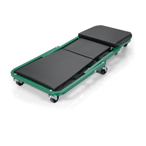Foldable Z Creeper 2 in 1 Rolling Seat for Garage Shop Auto Repair | 40 inch Green Low Profile Creeper 330LBS Capacity - style: 40inch-Green