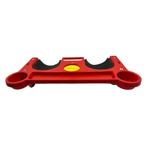 Heavy Duty Rotating Casters Wheel Kneeling Pad for Auto Repair and Flooring with Nonslip Surfaces and Extra Wide Design - color: red