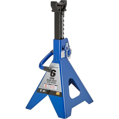 Strongway Double-Locking 6-Ton Jack Stands, 12,000-Lb. Capacity, 1 Pair | Controlled lifting and positioning, Professional garage use, Stable service support, Durable steel construction - style: 6 Ton