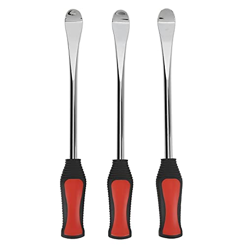 Rengue Tire Spoon Lever Tool Set, 45 Chrome Vanadium Steel Tire Iron Kit, Ergonomic Handle, Smooth Edge, Valve Core Tool, for DIY Motorcycle Bike ATV Change