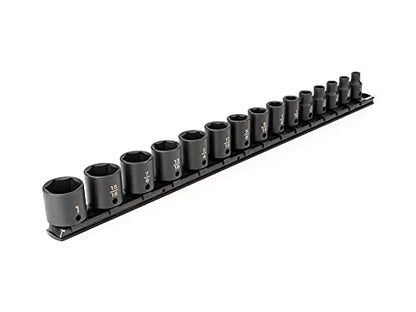 TEKTON 3/8 Inch Drive Impact Socket Set, 15-Piece | SID91104 - size: 15-Piece (1/4-1-Inch), style: Standard