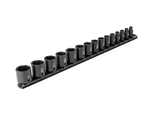 TEKTON 3/8 Inch Drive Impact Socket Set, 15-Piece | SID91104 - size: 15-Piece (1/4-1-Inch), style: Standard