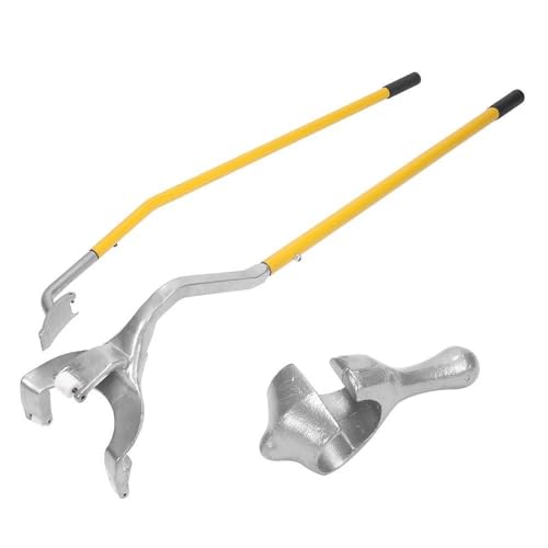 PENSUN 3PCS Tire Mount Demount Tool Fit for Car Repairing (Yellow) | 17.5" to 24.5" Tire Changing Tool with Extra Bead Keeper, Tubeless Truck Bead Breaker Manual Tire Changing Tools