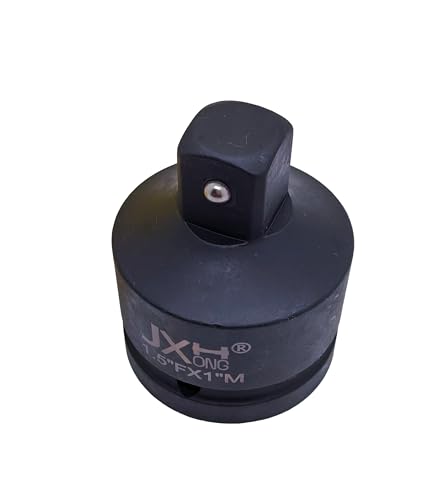 1-1/2" Drive Impact Socket Adapter, Heat Treated Cr-Mo Steel – Heavy Duty for Hydraulic Impact Wrench (Adapter 1-1/2" F to 1" M) - size: Adapter 1-1/2" F to 1" M