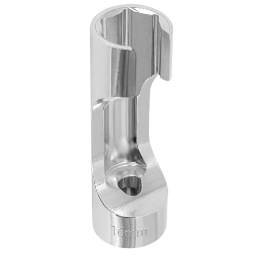 16mm 3/8" Drive Diesel Injector Fuel Line Socket, Flare Nut Wrench | Fastener Bent Pipes, Wired Temperature Sensors, EGT Sensor, Thermo Switches, ABS Tubes, Strut Nut Extractor - size: 16mm