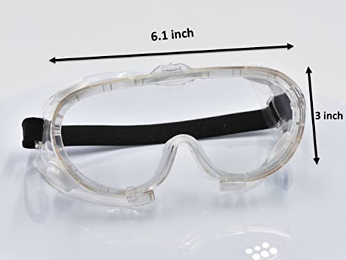 Protective Safety Goggles, Clear Lens & Anti Fog, Adjustable Head Belt Lightweight & Durable, 6 Pack - style: Clear Lens 6 Pack Safety Goggle