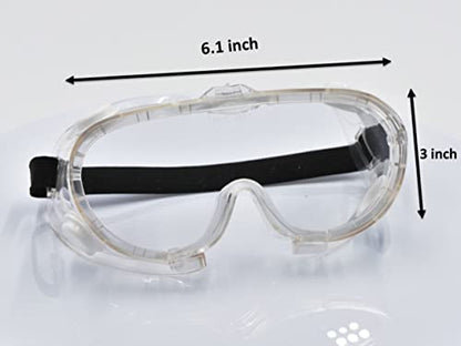 Protective Safety Goggles, Clear Lens & Anti Fog, Adjustable Head Belt Lightweight & Durable, 6 Pack - style: Clear Lens 6 Pack Safety Goggle
