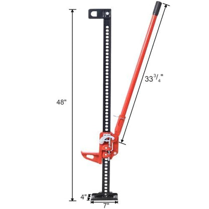 48 in Hi Lift Farm Jack, 3 Ton/7000 LB Ratcheting Utility Off Road Jack | 4.13-40.74 in Lifting Range, Ideal for Off-Road Vehicles, Trucks & Tractors - size: 48 in
