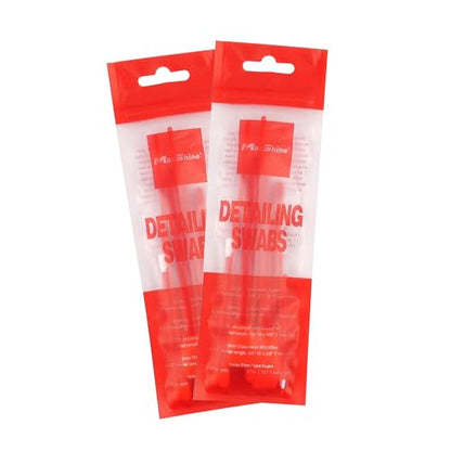 Maxshine Universal 2-Pack Detailing Swabs – Precision Cleaning Tools for Tight Spaces, Vents, Emblems & Hard-to-Reach Areas – Reusable Foam Tips for Car Detailing & Electronics - style: Pack of 2