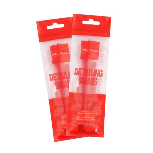 Maxshine Universal 2-Pack Detailing Swabs – Precision Cleaning Tools for Tight Spaces, Vents, Emblems & Hard-to-Reach Areas – Reusable Foam Tips for Car Detailing & Electronics - style: Pack of 2