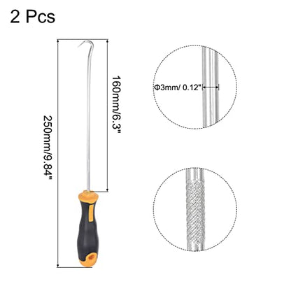 uxcell Full Hook Pick 9.84" Puller Remover Removal Tool for Oil Seal/O-rings, Gasket, Hose 2Pcs