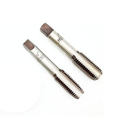 AtticZone M12 x 1.5 Metric Hand Thread Tap, Right Hand, Alloy Tool Steel, 1 Taper Tap, 1 Plug Tap for Metal Working DIY Industrial - size: M12x1.5