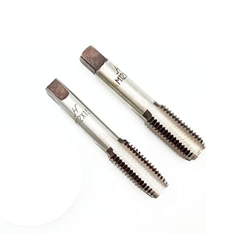 AtticZone M12 x 1.5 Metric Hand Thread Tap, Right Hand, Alloy Tool Steel, 1 Taper Tap, 1 Plug Tap for Metal Working DIY Industrial - size: M12x1.5