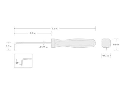 TEKTON 90-Degree Blunt Pick (1/8 x 3 in. shank) | PNH24103 | Made in USA - style: 90-Degree Blunt Pick