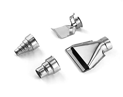 QWORK® 4 PCS Heat Gun Nozzles Kits Stainless Steel Reflector Nozzle Hot Air Gun Soldering Station Nozzle Tool