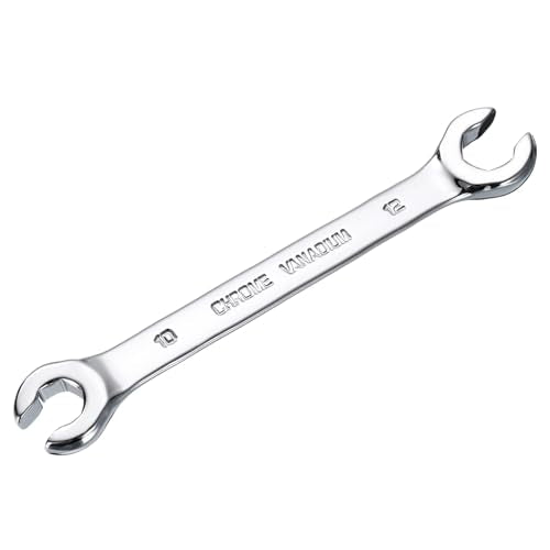HARFINGTON Flare Nut Metric Wrench 10mm x 12mm CR-V Mirror Polished Chrome Plating Metric Wrench for DIY Hand-making Automotive Repairs and Household Maintenance - size: 10mm x 12mm