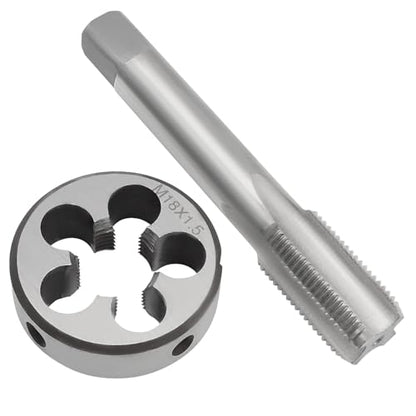 Waziaqoc M18 x 1.5mm Tap and Die Set | Metric, High-Speed Steel, Thread Tap and Die, Various Metals, Right Hand - size: M18 x 1.5mm