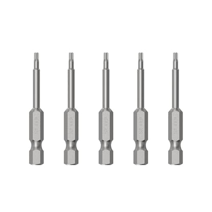 5PCS T9 Magnetic Tamper Proof Torx Screwdriver Bits, 1/4 Inch Hex Shank 2.6 Inch Length S2 Steel Security Drill Torx Head Drill Screw Driver Tools(65mm Long, Star 6 Point) - size: T9