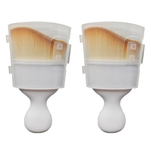 2PCS Car Detailing Brush Car Cleaning Brush Interior, Soft Bristle Dusting Brush Car Interior Cleaning Tool Car Dash Duster Brush for Dashboard, Leather, Air Vents, Computer, Keyboard (White) - color: White, size: 2PCS