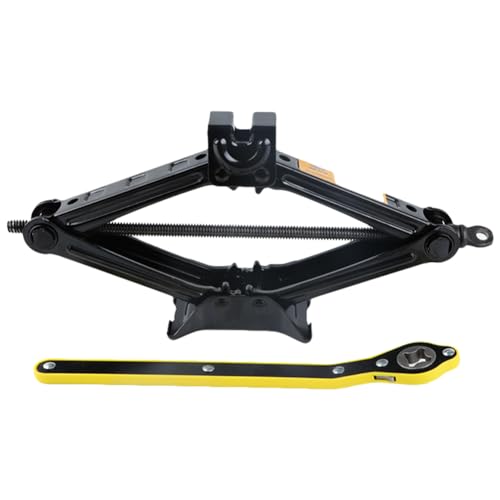 Car Jack Kit, Scissors Jack car, Max 2 ton (4,409 lb) Capacity, tire Jack Tool kit, Power Saving Ratchet Handles, Steel Scissors for tire Wrenches only, for Emergency use only