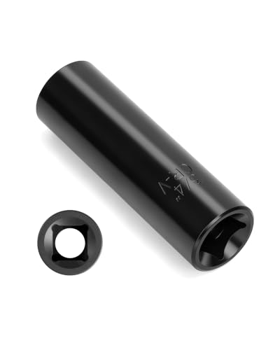7 Spline Lug Nut Key with 1/2" Drive for M14x1.5 M14x2.0 Aftermarket Lugnut | Impact Socket for 9/16-18 7 Spline Lugnut,Thin Walled Design Spline Socket for Easy Removal or Install Truck Nuts, CR-V Steel - size: 1 PC