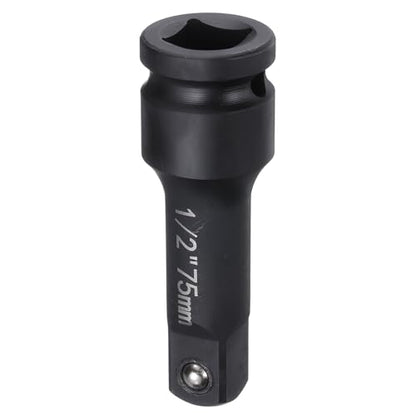 HARFINGTON Impact Socket Extension Bar 1/2" Square Drive 3" Long CR-V Steel Extension Rod Ratchet Wrench Driver Adapter for Axle Nut Sockets, Black - size: 1/2" Square Drive 3" Long