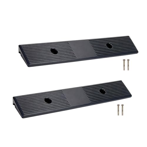 1.0 Inch Rise Rubber Curb & Threshold Ramp 2 PCS 16.93"x2.95" | 7000lbs capacity, suitable for driveway, sidewalk, shed entry, cars, motorcycles, lawn mowers, Durable, Sturdy - size: 1.0"Height