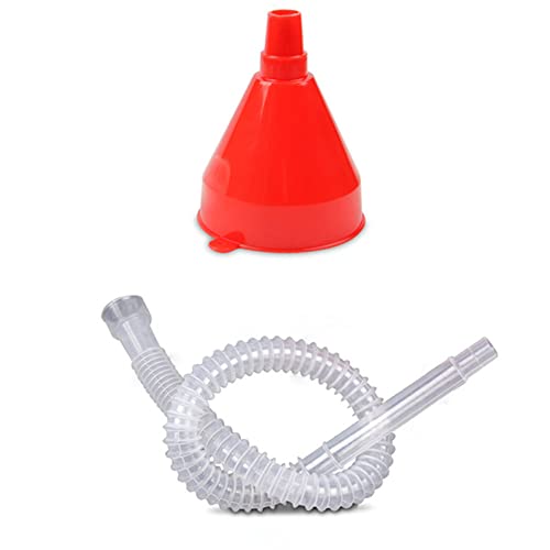 iayokocc Automotive Funnels, Plastic Funnels with Long Hoses for Gasoline, Fuel, Water, Fluids, Transmission Fluids (Tube Length 57 cm)