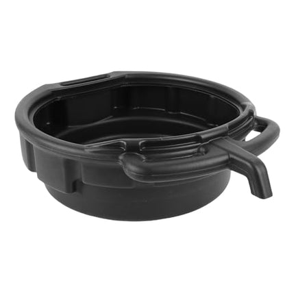 Spill Proof 10L Plastic Oil Drain Pan, Black Anti Splashing Motor Oil Catcher Pan for Home Work Shop, Lightweight and Easy to Handle