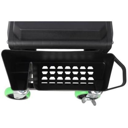 Rolling Mechanic Stool with Drawer and Tool Trays, Heavy Duty Garage Creeper Seat with Wheels, 330 lbs Capacity Workshop Rolling Work Seat, Padded Mechanics Stool for Auto Repair, Garage & Workshop