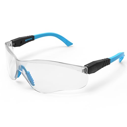 xaegistac Shooting Glasses Anti Fog -Shooting Range Eye Protection | Adjustable Safety Glasses with Z87.1 Certificated Impact Reistance - color: Blue Frame Clear Lens